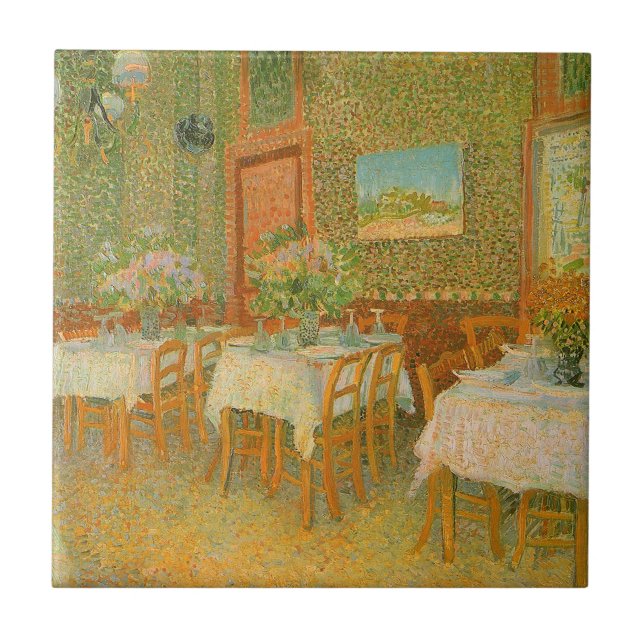 Vincent van Gogh - Interior of a Restaurant Ceramic Tile (Front)