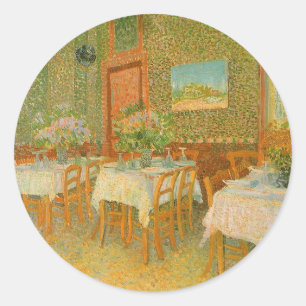 Vincent van Gogh - Interior of a Restaurant Classic Round Sticker