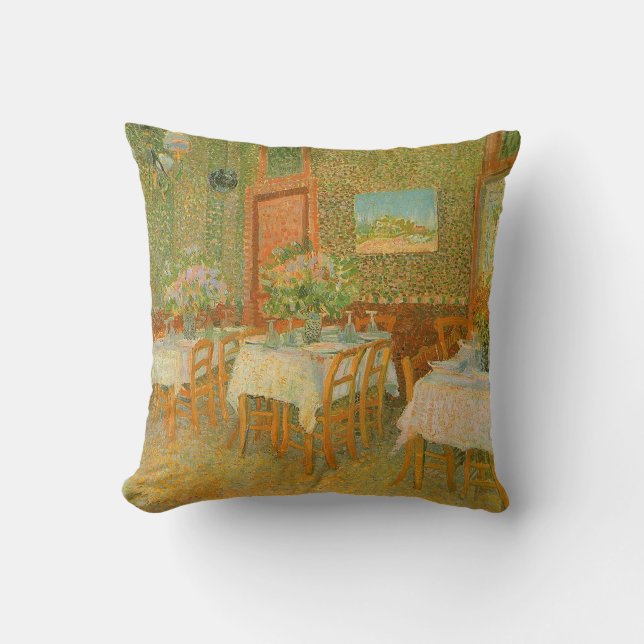Vincent van Gogh - Interior of a Restaurant Cushion (Front)