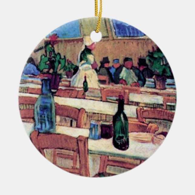 Vincent Van Gogh - Interior Of Restaurant Ceramic Tree Decoration (Front)