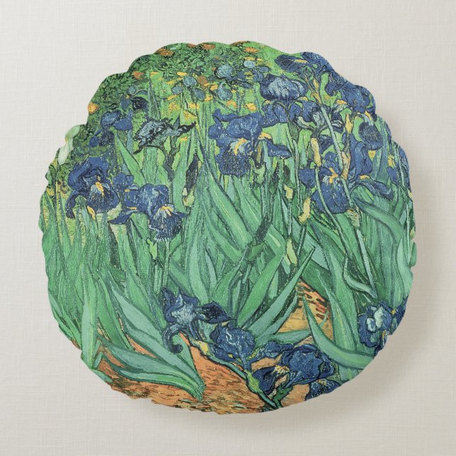 Vincent van Gogh | Irises, 1889 Round Cushion (Front)