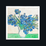 Vincent van Gogh IRISES AND ROSES cocktail napkins<br><div class="desc">This impressionism cocktail napkins features a Vincent van Gogh IRISES AND ROSES painting of pale blue flowers and roses in a white vase. This beautiful van Gogh napkins will make a wonderful gift for yourself,  family and friends.</div>