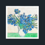 Vincent van Gogh IRISES AND ROSES cocktail napkins<br><div class="desc">This impressionism cocktail napkins features a Vincent van Gogh IRISES AND ROSES painting of pale blue flowers and roses in a white vase. This beautiful van Gogh napkins will make a wonderful gift for yourself,  family and friends.</div>