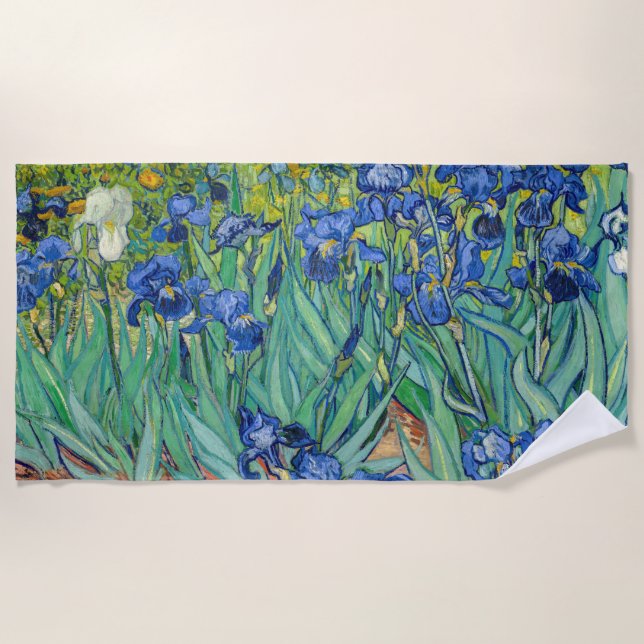 Vincent Van Gogh - Irises Beach Towel (Front)