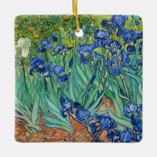 Vincent Van Gogh - Irises Ceramic Ornament (Front)