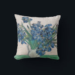 Vincent van Gogh - Irises Cushion<br><div class="desc">Irises / Still Life: Vase with Irises - Vincent van Gogh,  Oil on Canvas,  1890</div>