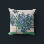Vincent van Gogh - Irises Cushion<br><div class="desc">Irises / Still Life: Vase with Irises - Vincent van Gogh,  Oil on Canvas,  1890</div>
