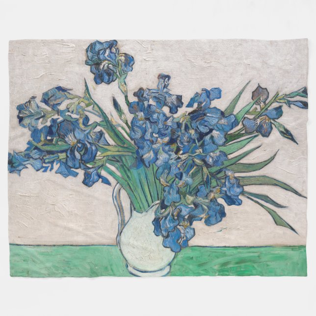 Vincent van Gogh - Irises Fleece Blanket (Front (Horizontal))