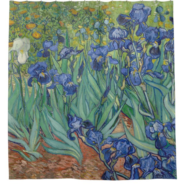 Vincent van Gogh Irises GalleryHD Fine Art Shower Curtain (Front)