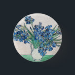 Vincent Van Gogh Irises. Impressionism floral 3 Cm Round Badge<br><div class="desc">Vincent Van Gogh "Irises" button. Floral impressionism art.</div>