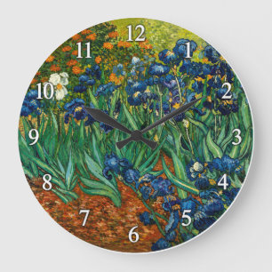 Vincent van Gogh Irises Large Clock