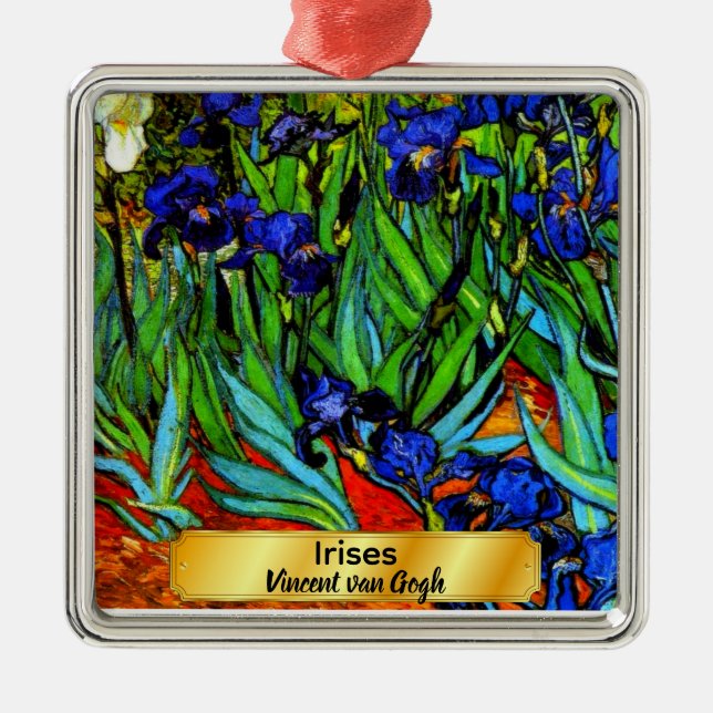 Vincent Van Gogh, Irises, Metal Ornament (Front)