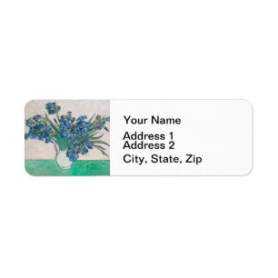 vincent van gogh irises painting return address label