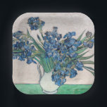 Vincent van Gogh - Irises Paper Plate<br><div class="desc">Irises / Still Life: Vase with Irises - Vincent van Gogh,  Oil on Canvas,  1890</div>