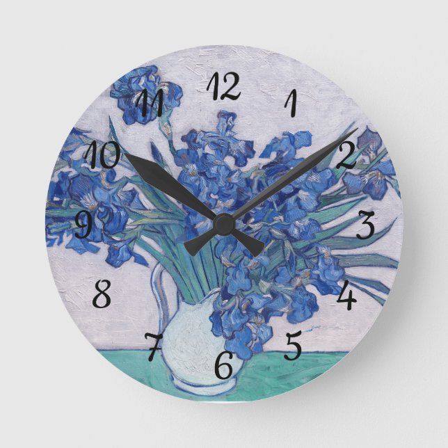 Vincent Van Gogh. Irises   Round Clock (Front)