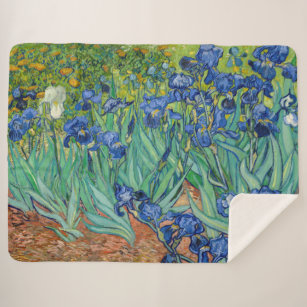 Vincent Van Gogh - Irises Sherpa Blanket