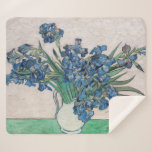 Vincent van Gogh - Irises Sherpa Blanket<br><div class="desc">Irises / Still Life: Vase with Irises - Vincent van Gogh,  Oil on Canvas,  1890</div>