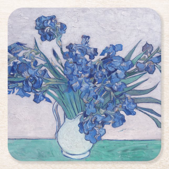 Vincent Van Gogh. Irises   Square Paper Coaster (Front)