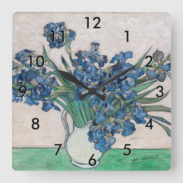 Vincent van Gogh - Irises Square Wall Clock (Front)