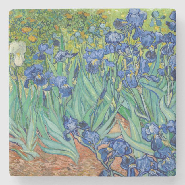 Vincent Van Gogh - Irises Stone Coaster (Front)