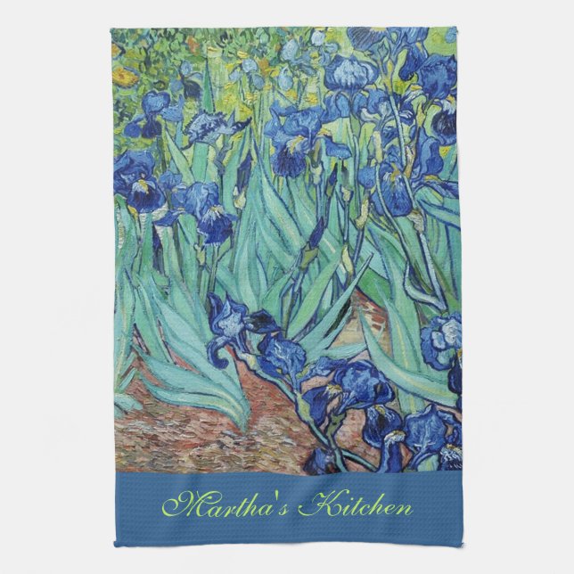 Vincent van Gogh, Irises Tea Towel (Vertical)