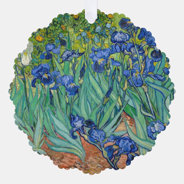 Vincent Van Gogh - Irises Tree Decoration Card (Front)