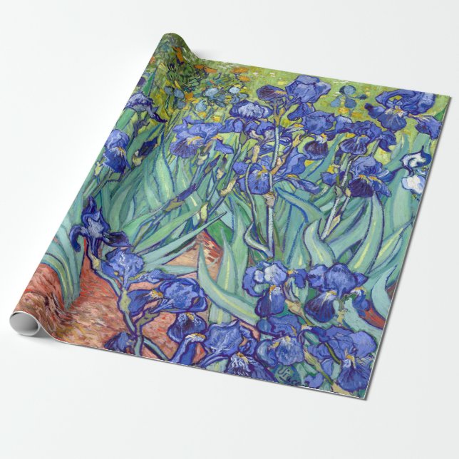 Vincent van Gogh Irises Wrapping Paper (Unrolled)