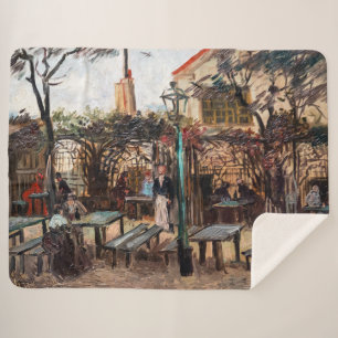 Vincent Van Gogh - La Guinguette on Montmartre Sherpa Blanket