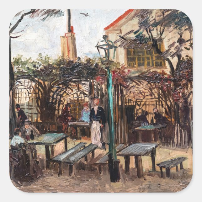 Vincent Van Gogh - La Guinguette on Montmartre Square Sticker (Front)