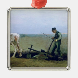 Vincent van Gogh Labourer and Peasant Planting Metal Ornament
