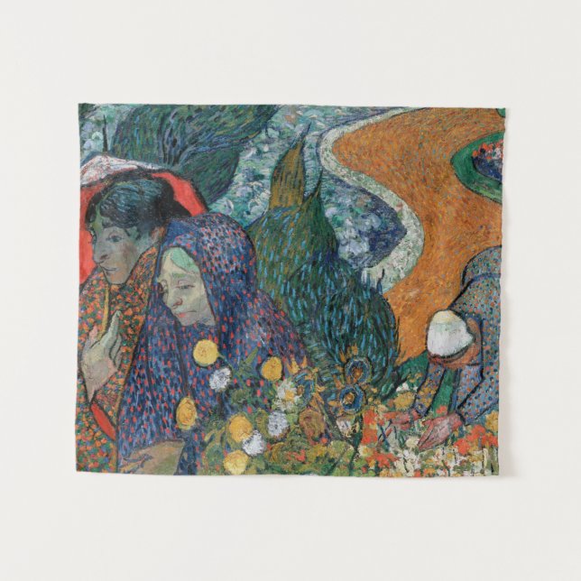 Vincent van Gogh Ladies of Arles Vintage Tapestry (Front (Horizontal))