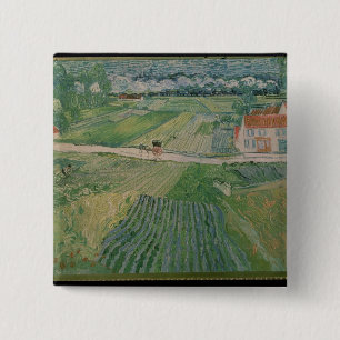 Vincent van Gogh Landscape at Auvers 15 Cm Square Badge