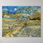 Vincent van Gogh Landscape at Saint-Rémy Poster<br><div class="desc">Vincent van Gogh Landscape at Saint-Rémy Poster.  Enclosed Field with Peasant oil painting on canvas from Van Gogh,  1889.</div>