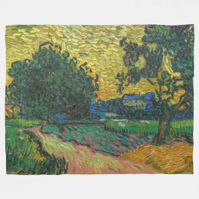 Vincent van Gogh - Landscape at Twilight Fleece Blanket (Front (Horizontal))