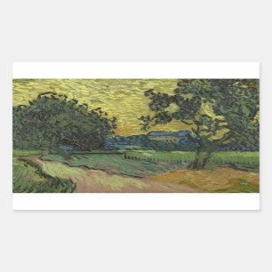 Vincent van Gogh - Landscape at Twilight Rectangular Sticker