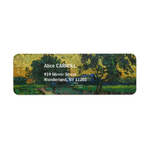 Vincent van Gogh - Landscape at Twilight Return Address Label
