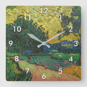 Vincent van Gogh - Landscape at Twilight Square Wall Clock