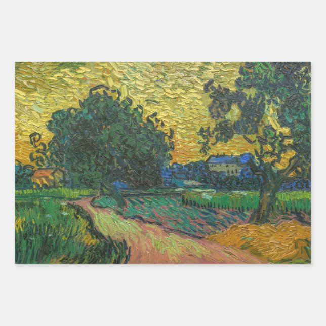 Vincent van Gogh - Landscape at Twilight Wrapping Paper Sheet (Front)