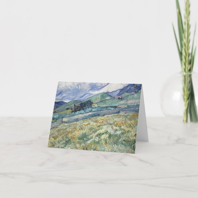 Vincent Van Gogh - Landscape from Saint-Remy Thank You Card (Front)