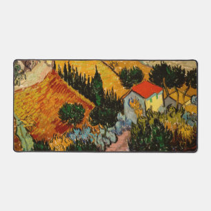 Vincent van Gogh - Landscape, House and Ploughman Desk Mat