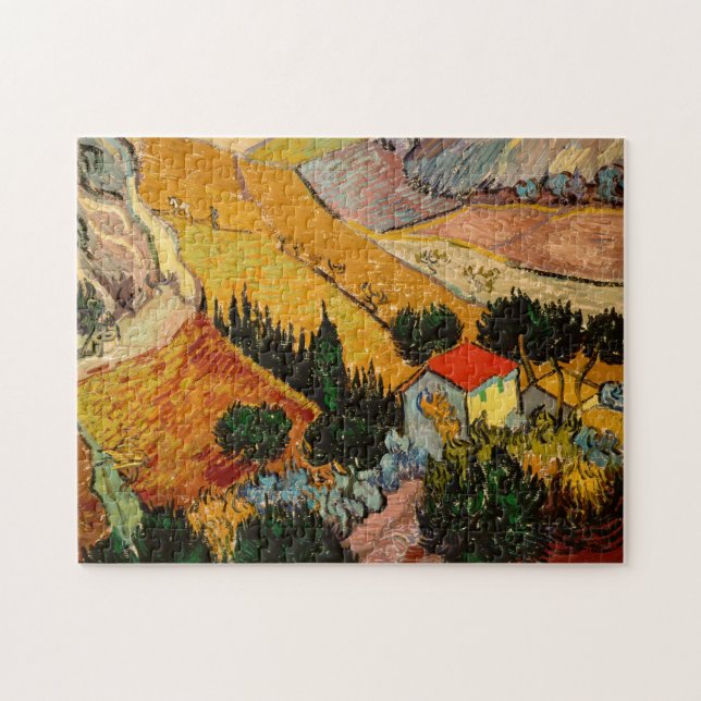 Vincent van Gogh - Landscape, House and Ploughman Jigsaw Puzzle (Horizontal)