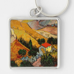 Vincent van Gogh - Landscape, House and Ploughman Key Ring