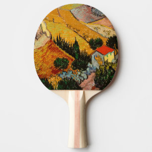 Vincent van Gogh - Landscape, House and Ploughman Ping Pong Paddle
