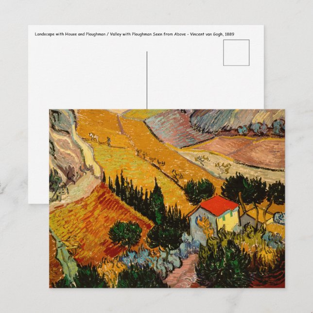 Vincent van Gogh - Landscape, House and Ploughman Postcard (Front/Back)