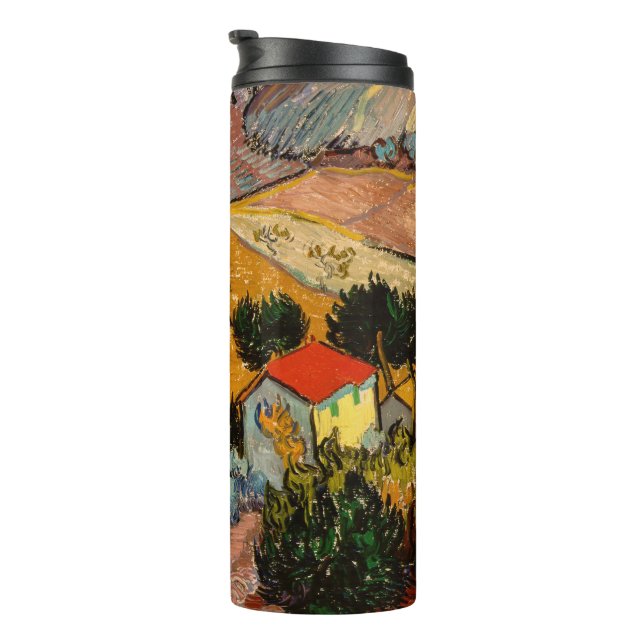 Vincent van Gogh - Landscape, House and Ploughman Thermal Tumbler (Rotated Right)