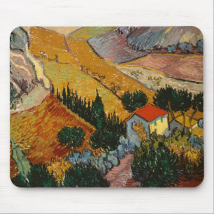 Vincent van Gogh   Landscape w/ House & Ploughman Mouse Pad