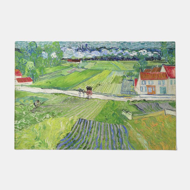 Vincent van Gogh - Landscape with Carriage & Train Doormat (Front)