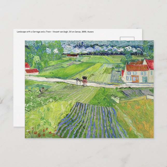 Vincent van Gogh - Landscape with Carriage & Train Postcard (Front/Back)