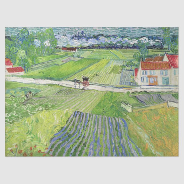 Vincent van Gogh - Landscape with Carriage & Train Tissue Paper (Front)