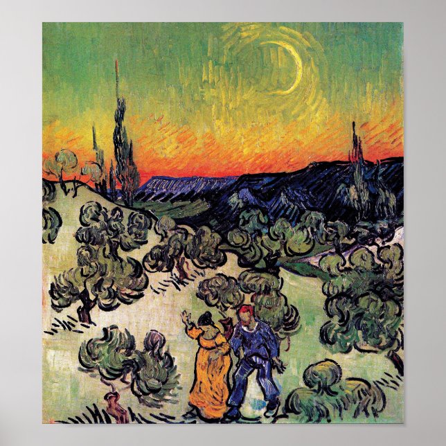 Vincent Van Gogh - Landscape With Couple Fine Art Poster (Front)